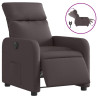 Sillón reclinable eléctrico tela marrón oscuro 2