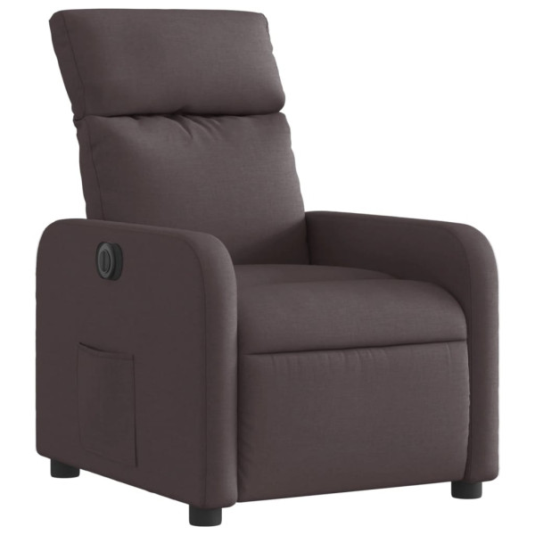 Sillón reclinable eléctrico tela marrón oscuro M 3