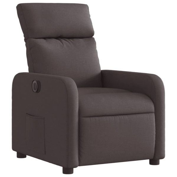 Sillón reclinable eléctrico tela marrón oscuro M 4