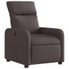 Sillón reclinable eléctrico tela marrón oscuro 4