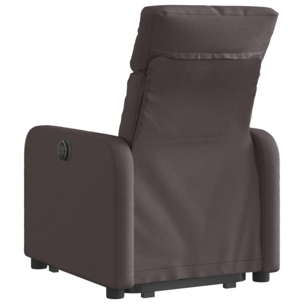 Sillón eléctrico reclinable elevable de tela marrón oscuro M 4