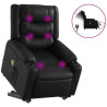 Sillón de masaje elevable eléctrico cuero sintético negro 2