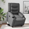 Sillón reclinable elevable cuero artificial gris 1