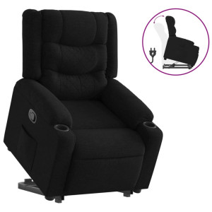 Sillón reclinable elevable tela negro H