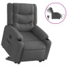 Sillón eléctrico reclinable elevable de tela gris oscuro 2