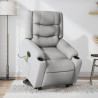 Sillón de masaje eléctrico reclinable elevable tela gris claro 1