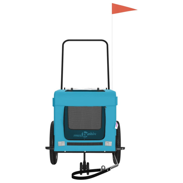 Remolque de bicicleta mascotas hierro tela Oxford azul negro M 5