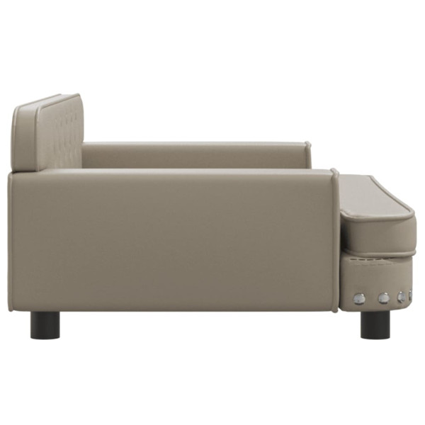 Cama para perros de cuero sintético color capuchino 90x53x30 cm M 4