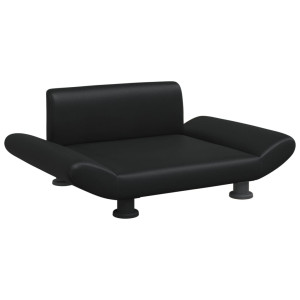 Cama para cães 70x45x28 cm couro artificial preto H