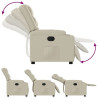 Sillón reclinable de cuero sintético crema 4