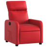 Sillón reclinable de cuero sintético rojo 2