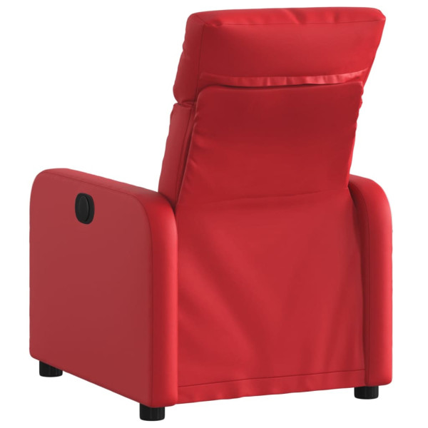 Sillón reclinable de cuero sintético rojo M 3