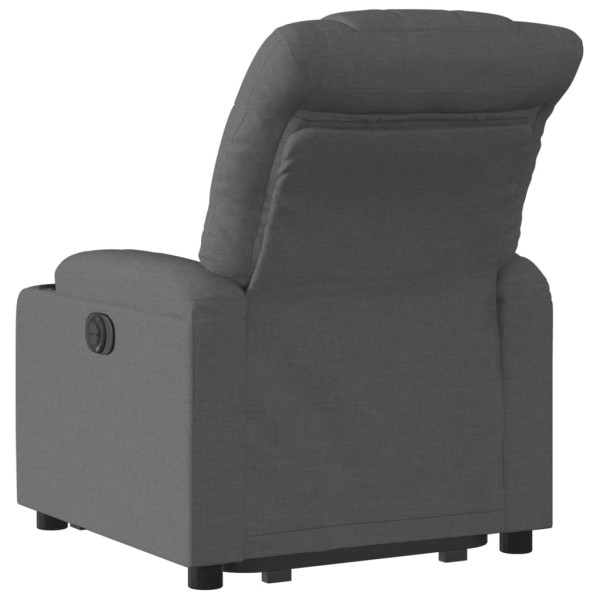 Sillón eléctrico reclinable elevable de tela gris oscuro M 4