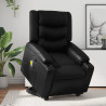 Sillón reclinable de masaje de pie cuero artificial negro 1