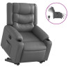 Sillón reclinable elevable eléctrico de cuero sintético gris 2