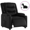 Sillón reclinable eléctrico de cuero sintético negro 2