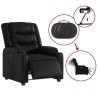 Sillón reclinable eléctrico de cuero sintético negro 5