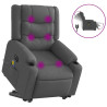 Sillón de masaje eléctrico reclinable elevable tela gris oscuro 2