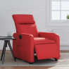 Sillón reclinable eléctrico de cuero sintético rojo 1