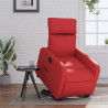 Sillón reclinable elevable cuero artificial rojo 1