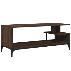 Mueble de TV madera de ingeniería y acero marrón 102x40x41 cm H