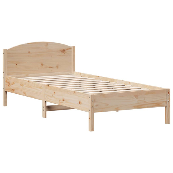 Estructura de cama con cabecero madera maciza pino 100x200 cm M 2
