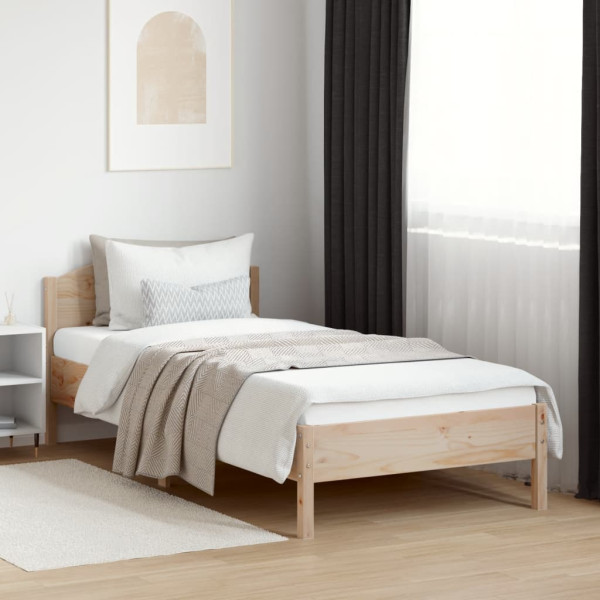 Estructura de cama con cabecero madera maciza pino 100x200 cm M 3