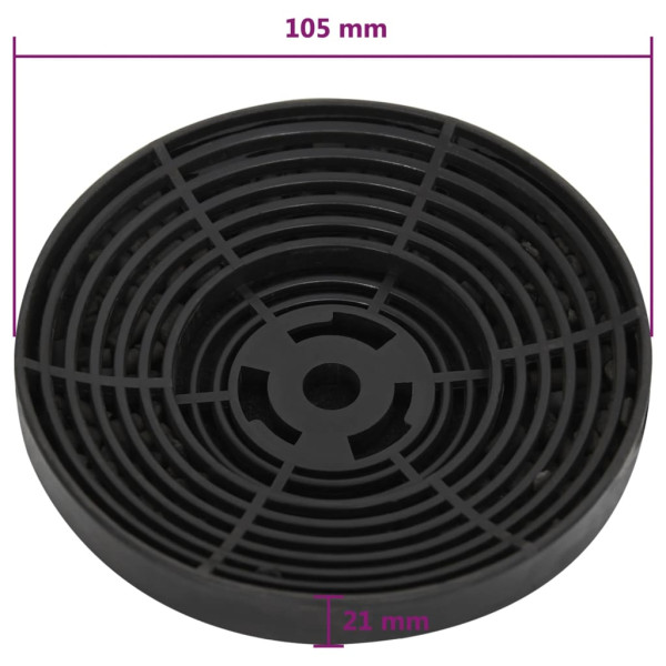 Filtros de carbón para extractor de aire 2 uds 105x21 mm M 5