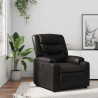 Sillón reclinable de cuero sintético negro 1