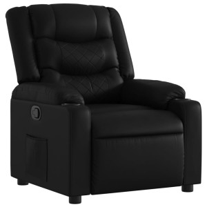 Sillón reclinable de cuero sintético negro H