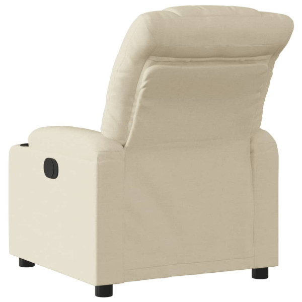 Sillón reclinable eléctrico de tela crema M 4