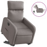 Sillón eléctrico reclinable elevable de tela gris taupe 2