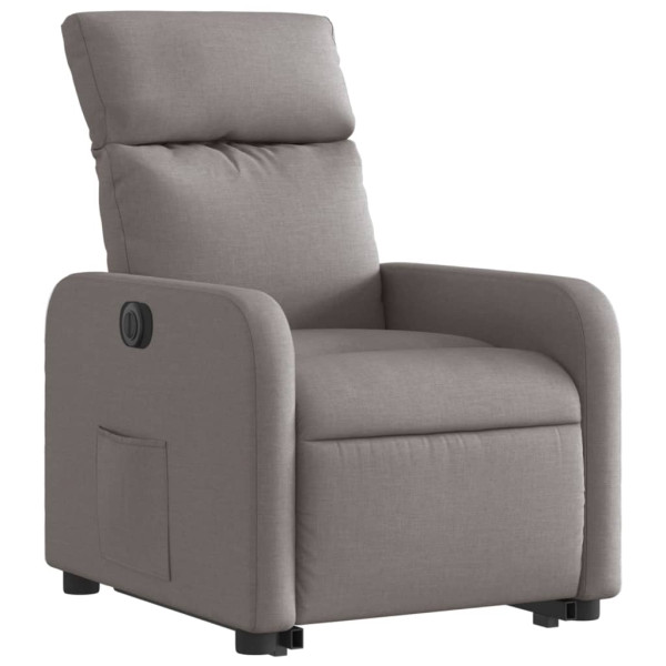 Sillón eléctrico reclinable elevable de tela gris taupe M 3