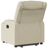 Sillón reclinable elevable cuero artificial color crema 4