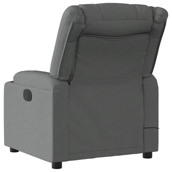 Sillón reclinable de masaje eléctrico tela gris oscuro M 4