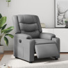 Sillón reclinable eléctrico de cuero sintético gris 1