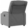 Sillón reclinable eléctrico de cuero sintético gris 4