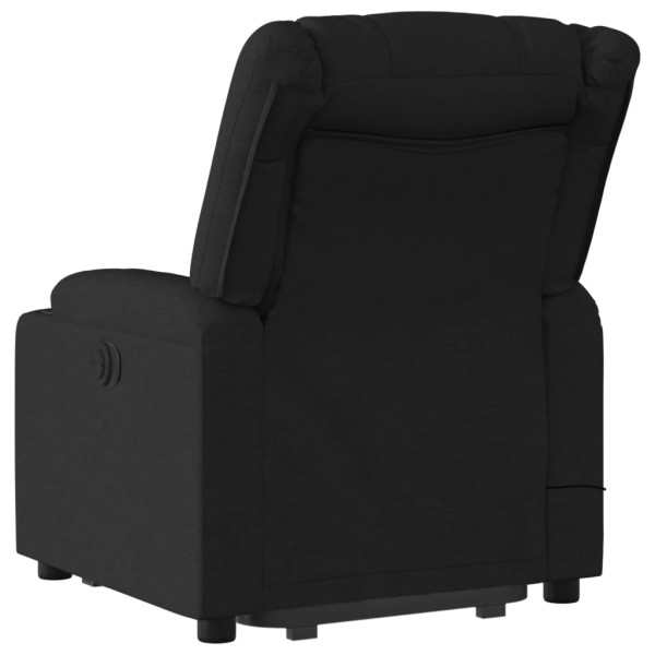 Sillón de masaje eléctrico reclinable elevable tela negro M 4