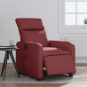 Sillón reclinable eléctrico de cuero sintético rojo tinto 1
