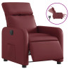 Sillón reclinable eléctrico de cuero sintético rojo tinto 2
