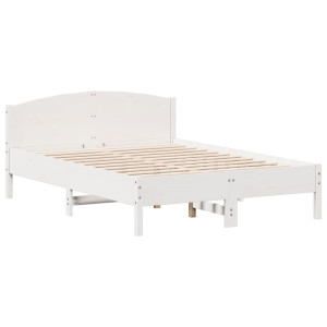 Cama sem colchão 120x190 cm madeira de pinho maciça branco H