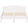 Cama sem colchão 120x190 cm madeira de pinho maciça branco 4