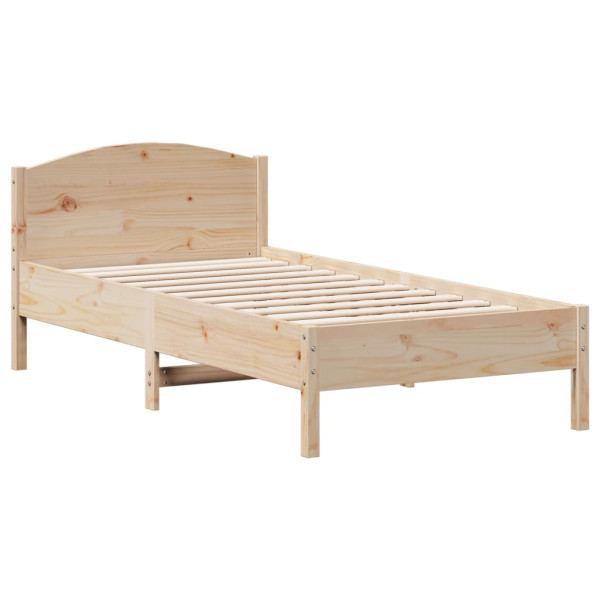 Estructura de cama con cabecero madera maciza pino 75x190 cm M 2
