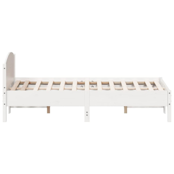 Cama sem colchão 135x190 cm madeira de pinho maciça branco M 5