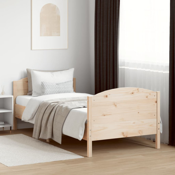 Estructura de cama con cabecero madera maciza pino 75x190 cm M 3