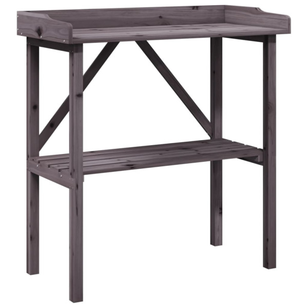 Mesa para plantas con estante madera abeto gris 78x38x82.5 cm M 2