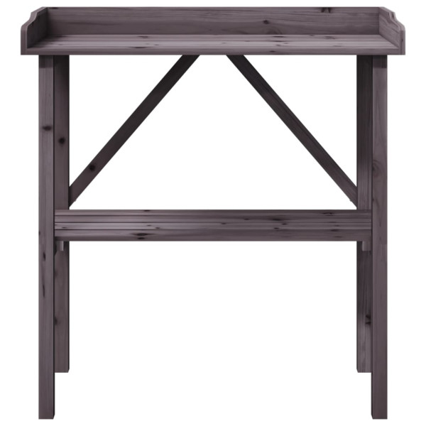 Mesa para plantas con estante madera abeto gris 78x38x82.5 cm M 4
