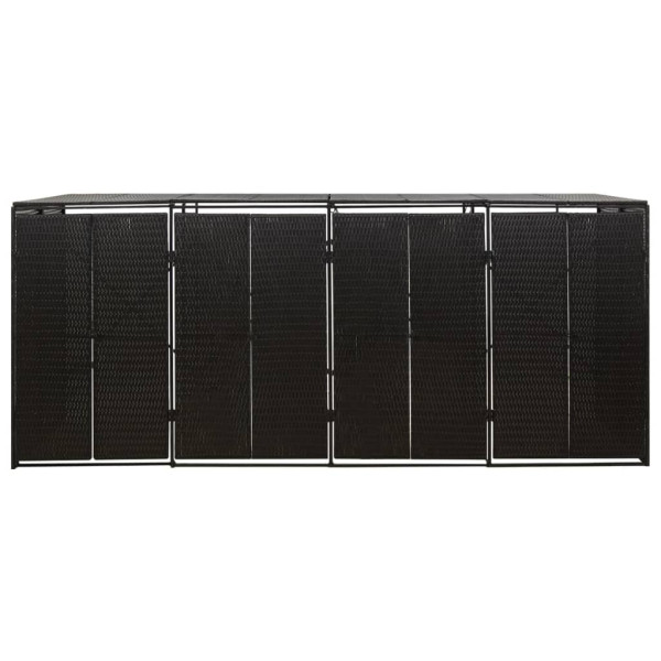 Cobertizo para 4 contenedores de basura ratán PE 274x80x117 cm M 4