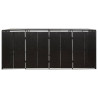 Cobertizo para 4 contenedores de basura ratán PE 274x80x117 cm 4