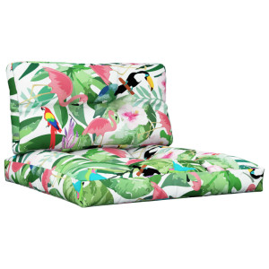 Almofadões para móveis de paletes 2 pcs tecido multicolor H